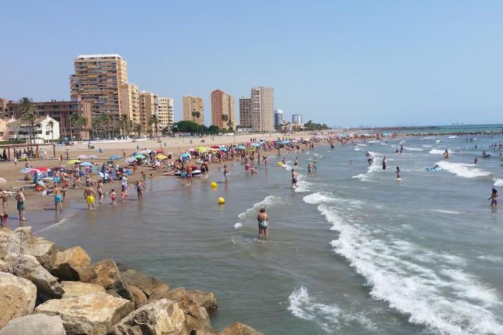 Coqueto Apartamento De Playa Con Piscina Y Terraza Walencja Zewnętrze zdjęcie